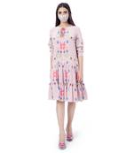 PS Pret by Payal Singhal Pink Colour Printed Crepe Frill Hem Tunic