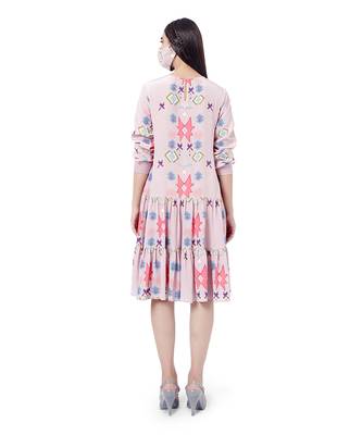 PS Pret by Payal Singhal Pink Colour Printed Crepe Frill Hem Tunic 3