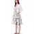 White Colour Printed Crepe Frill Hem Tunic