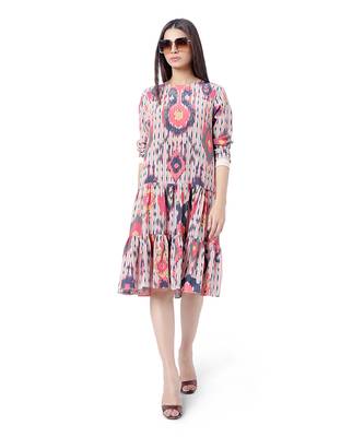 PS Pret by Payal Singhal Red Colour Printed Crepe Frill Hem Tunic 1
