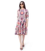 PS Pret by Payal Singhal Red Colour Printed Crepe Frill Hem Tunic