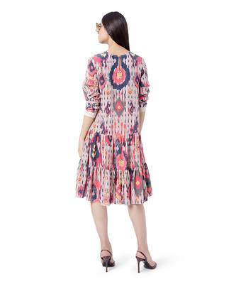 PS Pret by Payal Singhal Red Colour Printed Crepe Frill Hem Tunic 3