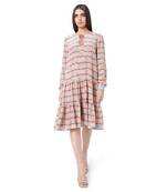 PS Pret by Payal Singhal Coral Colour Printed Crepe Frill Hem Tunic