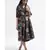 Brown Abutilon Print Silkmul Full Width Scarf