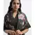Brown Abutilon Print Silkmul Full Width Scarf