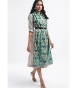 Payal Singhal Blue Ikat Love Print Silkmul Full Width Scarf