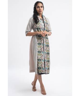Payal Singhal Pink Ikat Love Print Silkmul Full Width Scarf 2