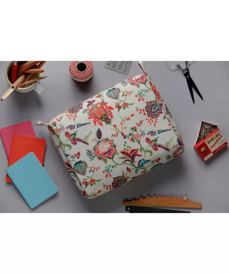 Khaki Chidiya Print Large Sized Vanity Kit