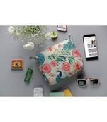 Khaki Anaar Aur Mor Print Medium Sized Vanity Kit