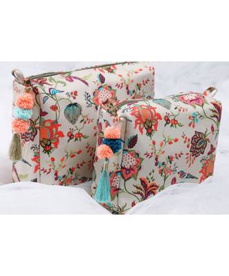 Payal Singhal Khaki Chidiya Print Large , Medium Vanity Kit 1