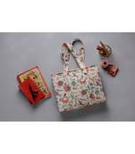 Khaki Chidiya Print Tote Bag