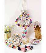 Payal Singhal Offwhite Crepe Kutch Embroidered Sling Potli Bag