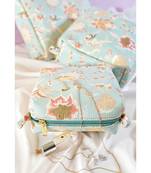 Payal Singhal Aqua Chidiya Print Small, Medium and Large Vanity Kits Set (Set of 3)