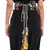 Black Dupion Silk Istanbul Embroidered Tie- Up Belt with Colourful Tassels