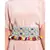 Pale Blue Crepe Gota Oggee Embroidered Tie- Up Belt with Colourful Tassels