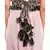 Black Dupion Silk Dash Embroidered Tie- Up Belt with Tassels