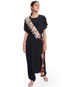 Payal Singhal Stone Dupion Silk Marakesh Embroidered Tie- Up Belt with Colourful Tassels