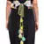 Lavender Lime Bandhani Kilim Print Crepe Embroidered Tie-up Belt with Colourful Tassels
