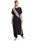 Payal Singhal Stone Dupion Silk Istanbul Embroidered Tie-Up Belt with Colourful Tassels