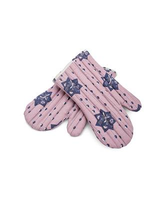 Payal Singhal Purple Colour Printed Canvas Mittens with Grey Colour Printed Silkmul Piping 2