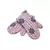 Purple Colour Printed Canvas Mittens with Grey Colour Printed Silkmul Piping