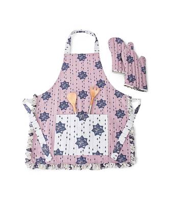 Payal Singhal Purple Colour Printed Canvas Mittens with Grey Colour Printed Silkmul Piping 3