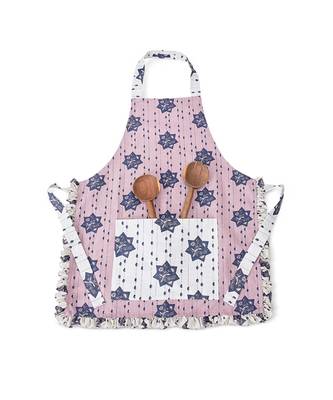 Payal Singhal Purple and Grey Colour Printed Canvas Apron with Pouch 1