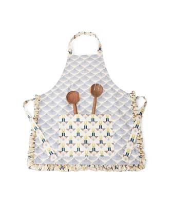 Payal Singhal Blush and Cream Colour Printed Canvas Apron with Pouch 1