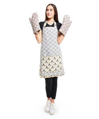 Payal Singhal Blush and Cream Colour Printed Canvas Apron with Pouch 2