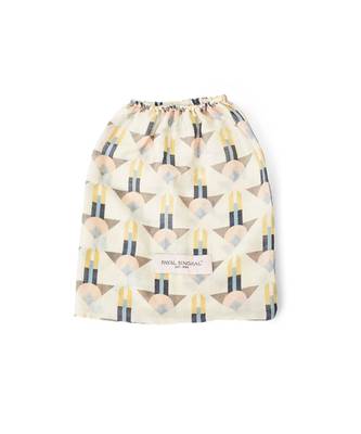 Payal Singhal Blush and Cream Colour Printed Canvas Apron with Pouch 3