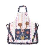 Payal Singhal Cream and Navy Colour Printed Canvas Apron with Pouch
