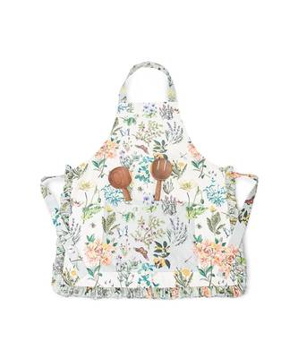 Payal Singhal Ivory and Aqua Colour Printed Canvas Apron with Pouch 1