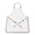 Ivory and Aqua Colour Printed Canvas Apron with Pouch