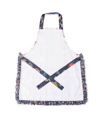 Payal Singhal Cream and Navy Colour Printed Canvas Apron with Mittens and Pouch Set in Gift Box 5