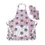 Purple and Grey Colour Printed Canvas Apron with Mittens and Pouch Set in Gift Box