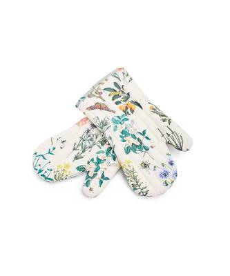 Payal Singhal Ivory and Aqua Colour Printed Canvas Apron with Mittens and Pouch Set in Gift Box 4