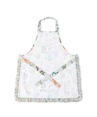 Payal Singhal Ivory and Aqua Colour Printed Canvas Apron with Mittens and Pouch Set in Gift Box 5