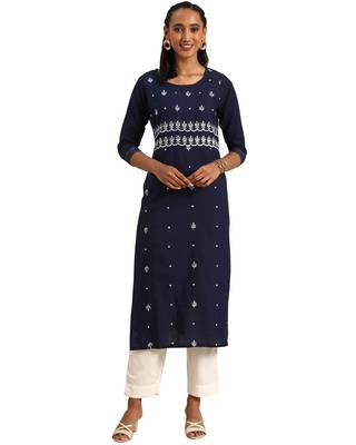 Blue printed cotton ethnic-kurtis 5