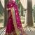 Magenta woven art silk saree with blouse