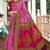 Light pink printed faux linen saree with blouse