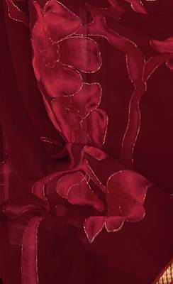 Maroon embroidered georgette saree with blouse 3