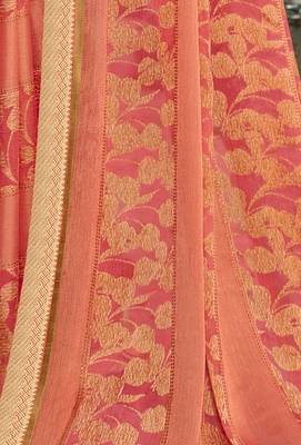 Rose printed chiffon saree with blouse 3