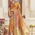 Amber embroidered silk blend saree with blouse