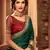 Dark green embroidered art silk blend saree with blouse