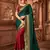 Dark green embroidered art silk blend saree with blouse