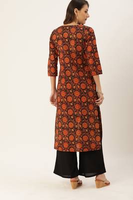 Black printed cotton ethnic-kurtis 2