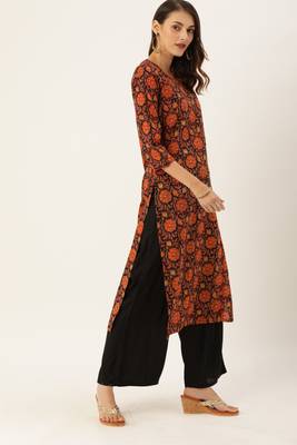 Black printed cotton ethnic-kurtis 4