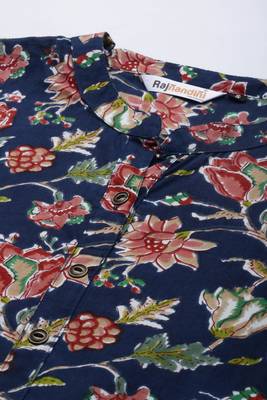  Blue printed cotton ethnic-kurtis 5