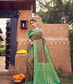 Peacan Brown semi Kanjiveram Silk Saree