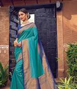 Shaphire Blue semi Kanjiveram Silk Saree